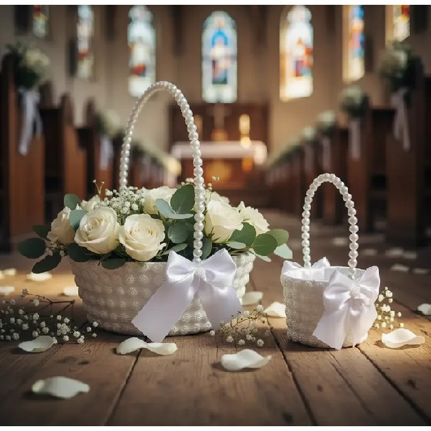 Cesta Decorada Florista Daminha + Cesta Porta Alianças Linda