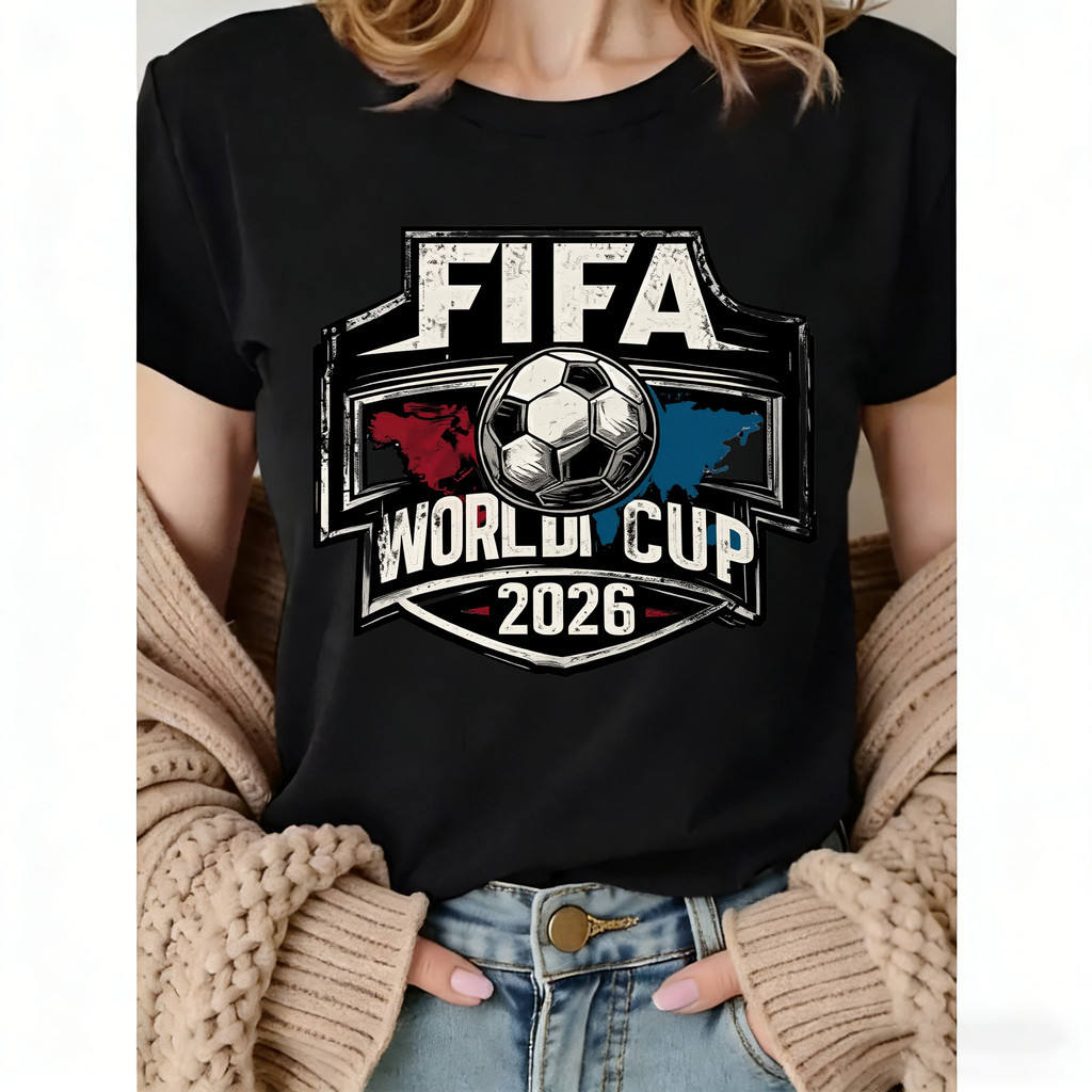 Camiseta Da Copa Do Mundo 2026, Com Design Da Fifa, Com Bola De Futebol E Cores Nacionais, Em Tamanhos Únicos, Para Usar