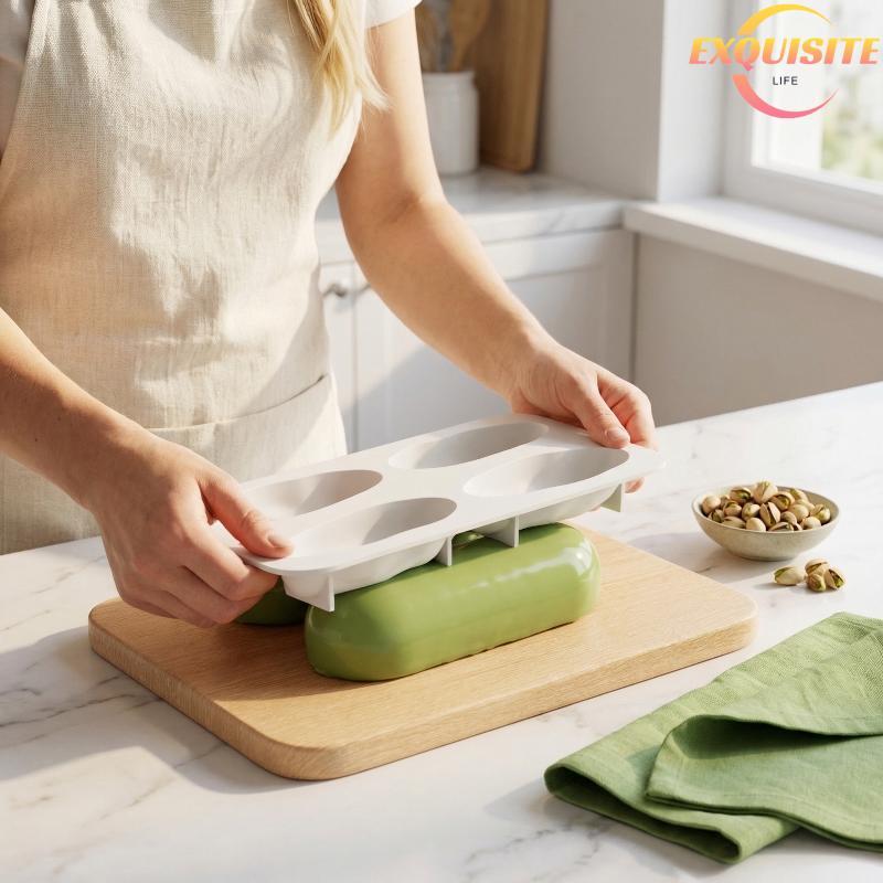 [EL-t] Molde De Silicone Para Chocolate , Faça Você Mesmo , 4 Células , Pistache , Bolo , Produto Comestível Decoração D