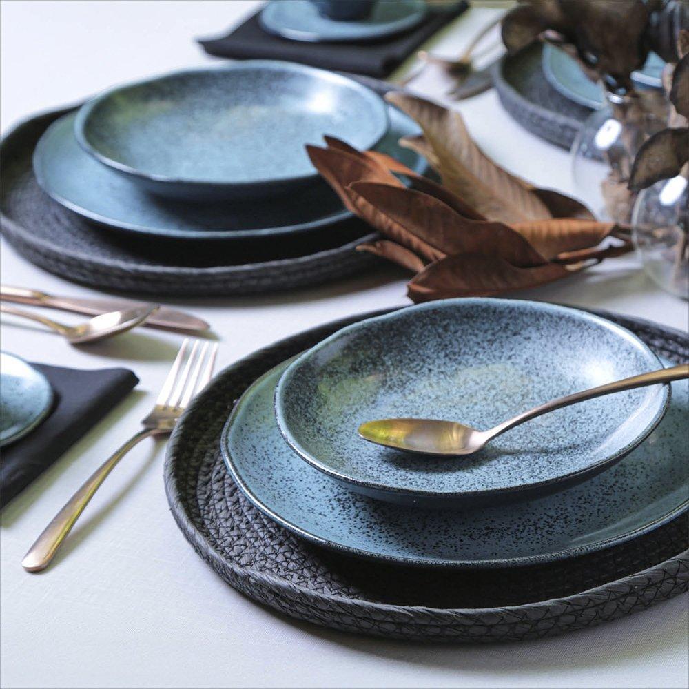 Aparelho de Jantar/Chá Porto Brasil Orgânico Petroleum | Stoneware, 30 Peças, Cinza · foto 2