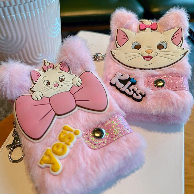 Decorador Disney Anime Figura Marie Dos Desenhos Animados Portátil Mini Caderno Rosa Gato Mão Conta Livro Presente Novo