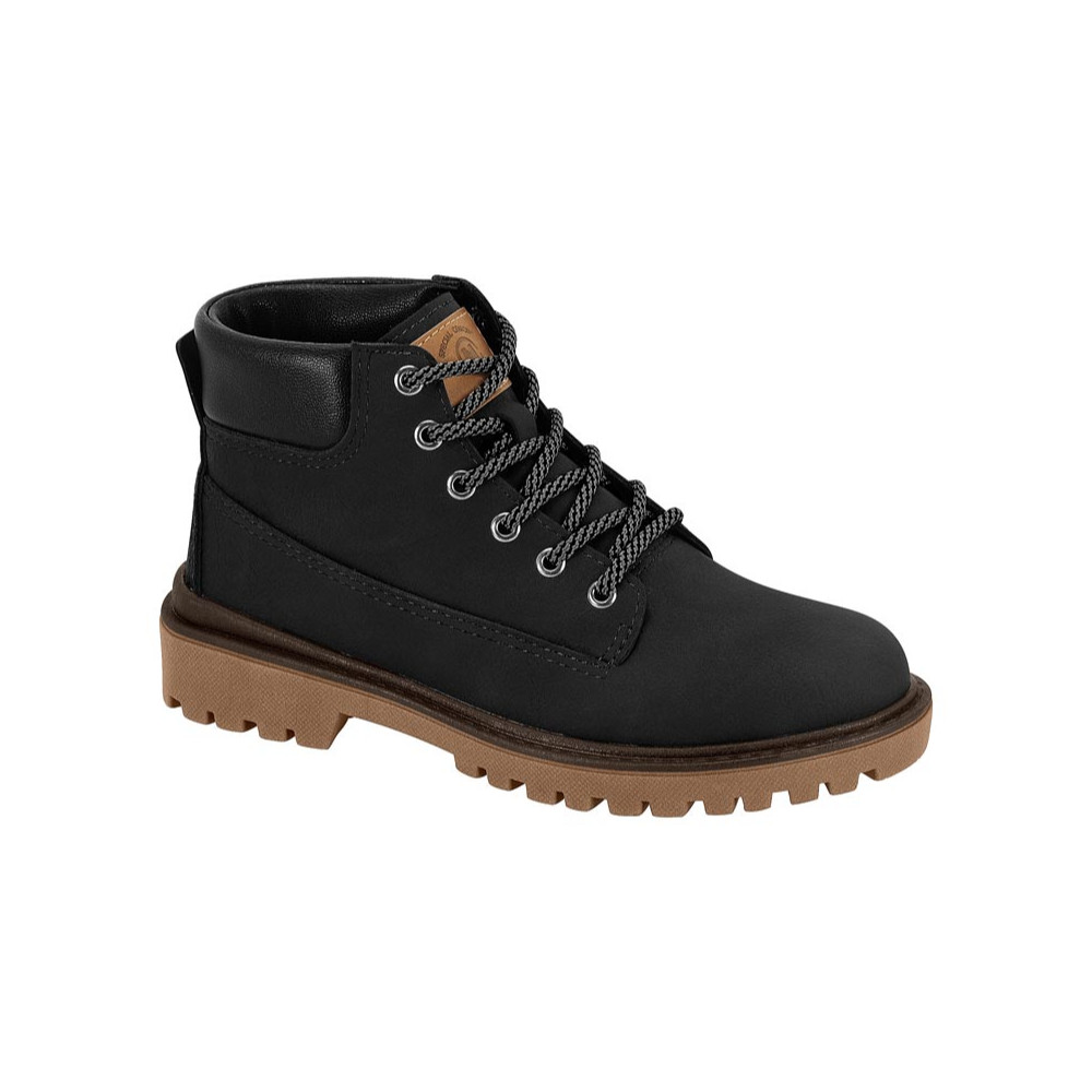 Bota Coturno Infantil Molekinho Menino Cano Curto Cadarço Preto