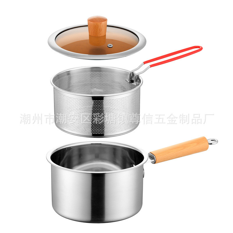 Panela de creme de aço inoxidável 304, frigideira multiuso, suplemento alimentar para bebê, panela pequena, multifuncion