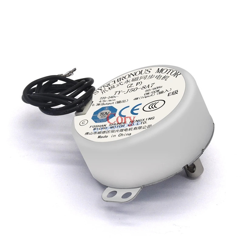 1 unidade de motor síncrono AC 220V-240V 4W 50/60Hz para soprador de ar TYJ50-8A7, motor para bandeja de micro-ondas CW/