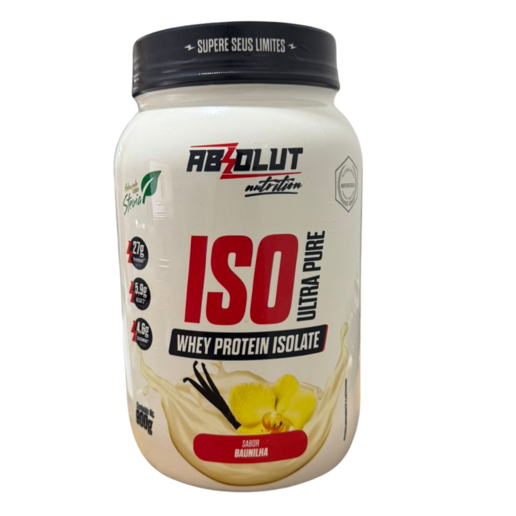 Whey Protein Isolado ISO Ultra Pure Absolut Pote 900g | Baunilha | 27g Proteína