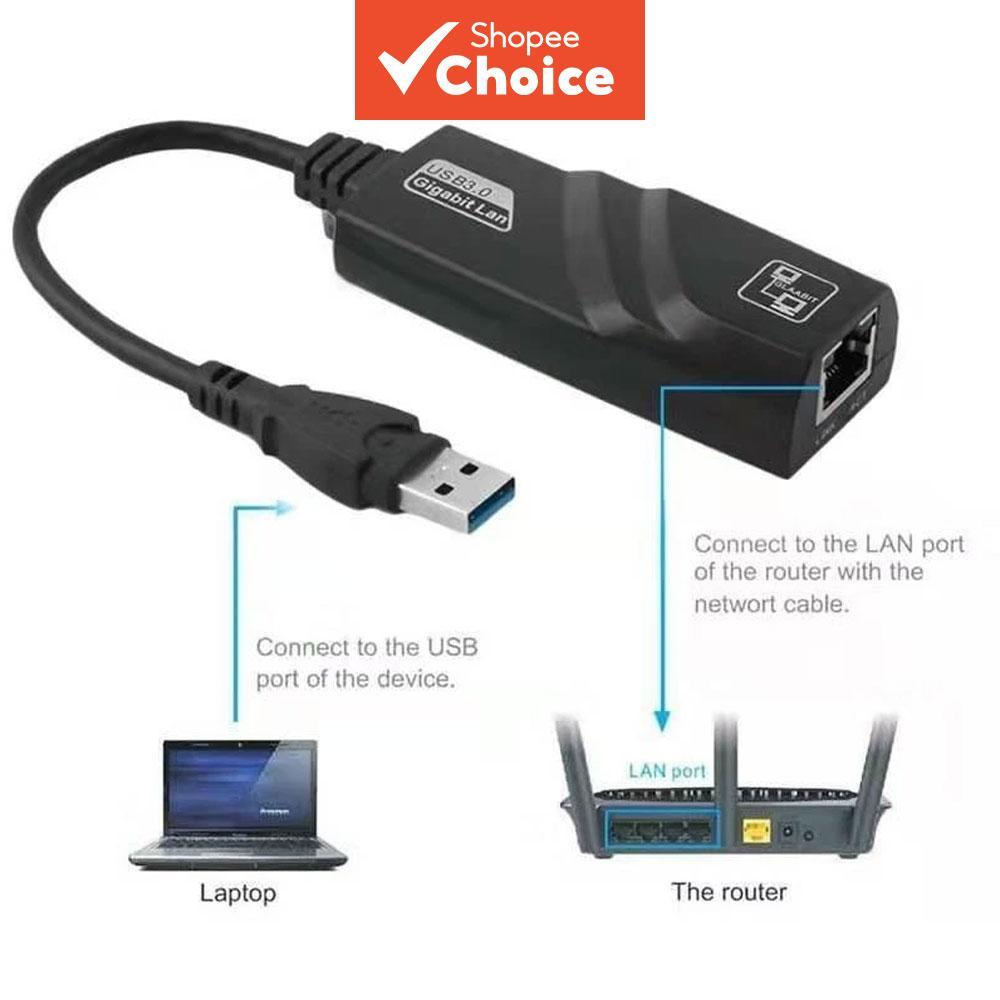 Adaptador USB 3.0 para rede Ethernet LAN RJ45 10/100/1000