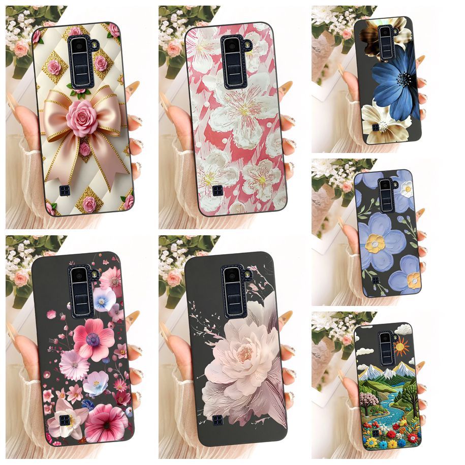 Para LG K10 2016 Embalagem K430 K420 K410 K425 F670K Bela Flor Margarida Capa De Silicone Macio LGK10 K 10 2016 Caso Esc