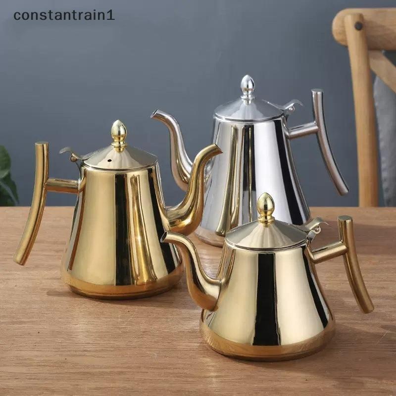 [CST] Bule De Chá De 1L Com Filtro Gold Thier Chaleira De Água De Aço Inoxidável Hotel Cafeteira Restaurante Fogão De In