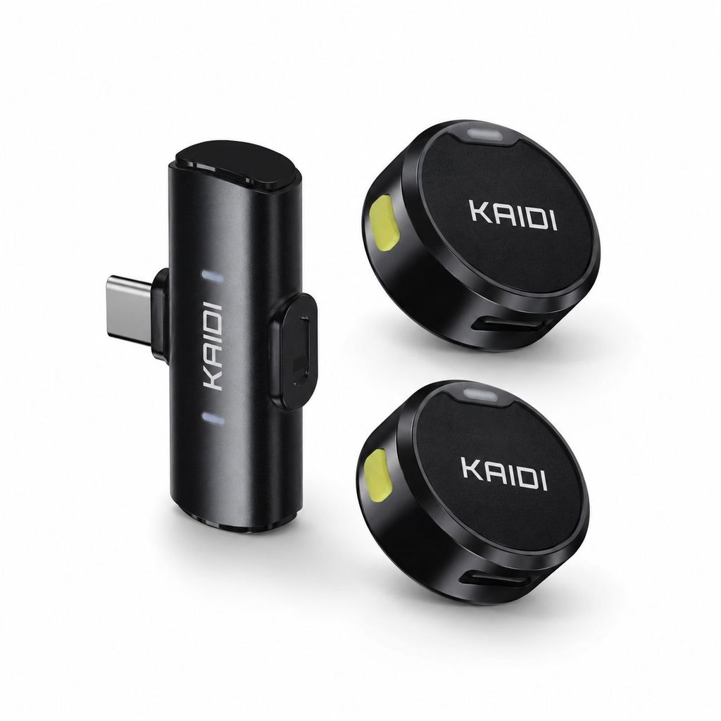 Microfone Sem Fio Anti Ruído Lapela Kaidi KMF4-C Tipo USB-C