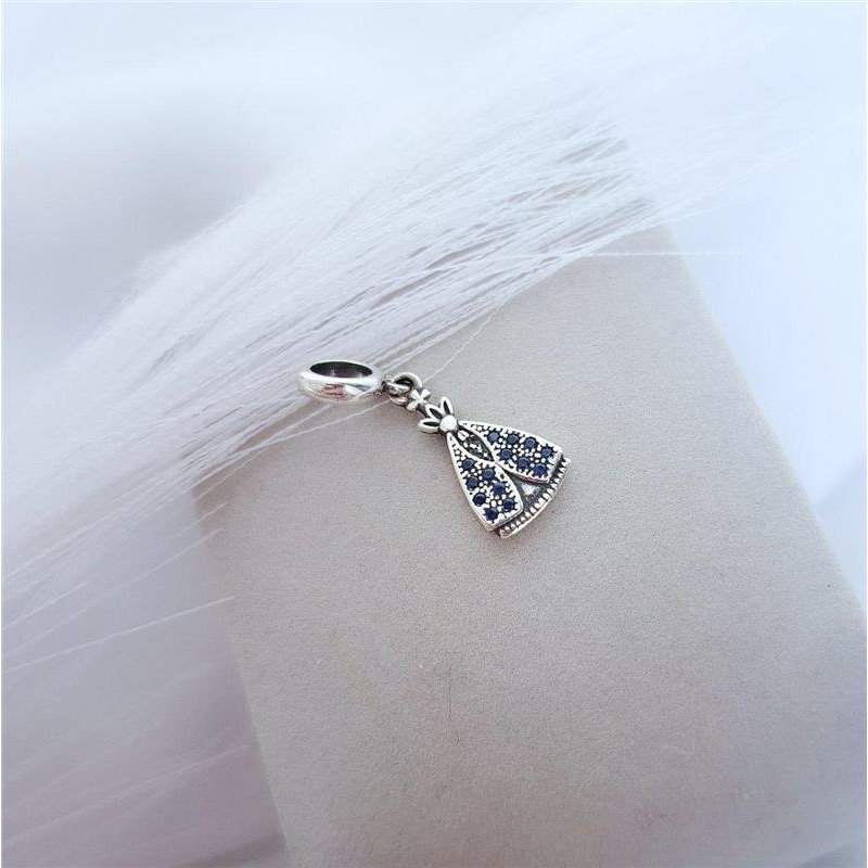 BERLOQUE PRATA 925 NOSSA SENHORA APARECIDA MICROZIRCÔNIA AZUL
