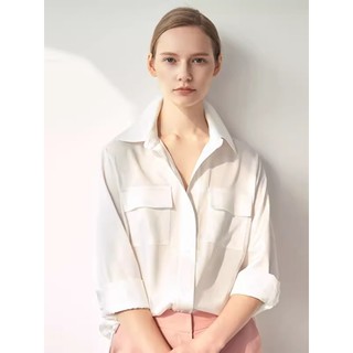 Camisa feminina Design nicho solto Casual 2026 verão novo estilo elegante em camadas senhoras camisa branca