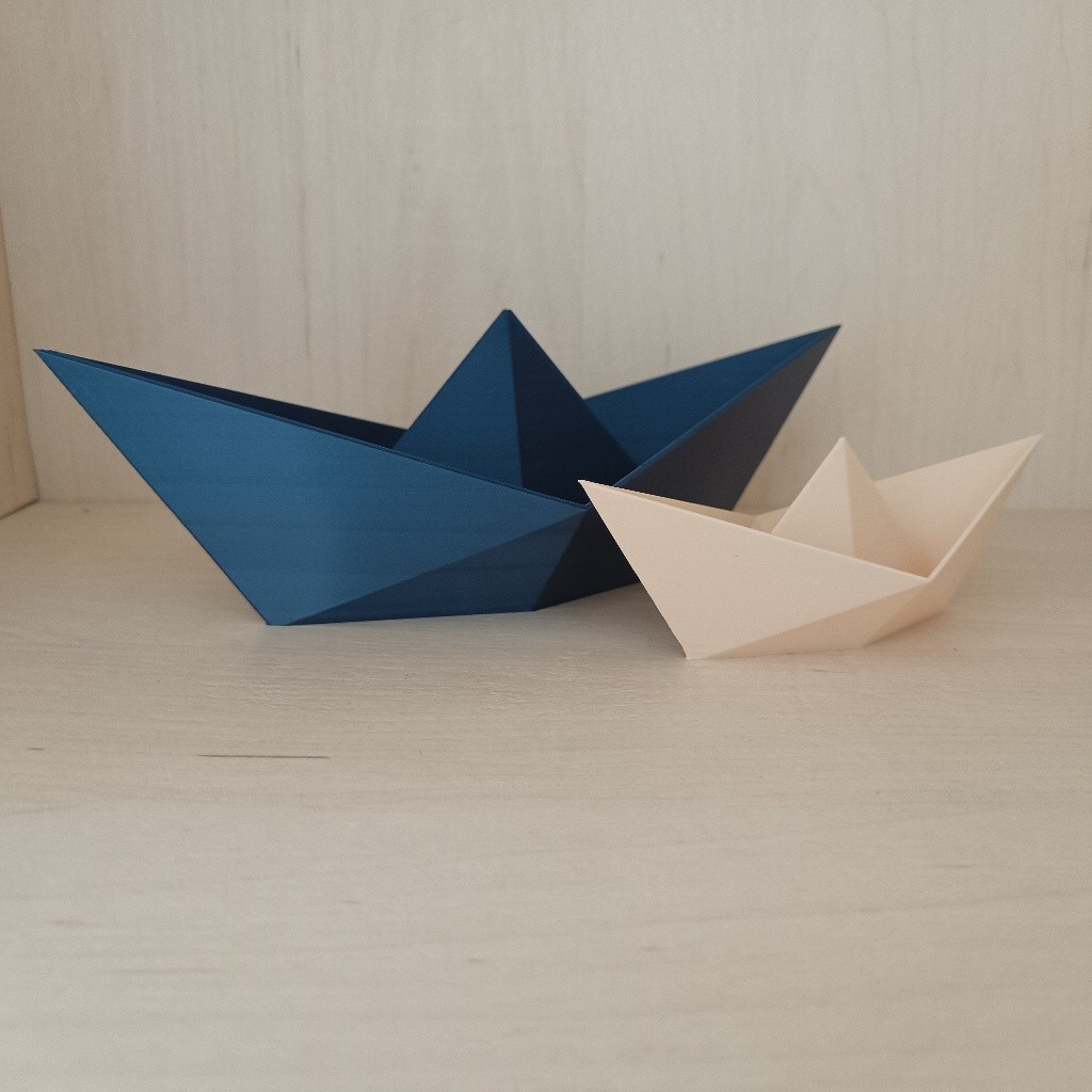 Kit 2 Barquinhos Origami decorativo Presente Barco feito em Impressora 3D