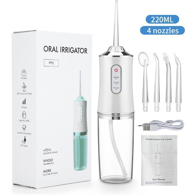 Cuidados Pessoais Eletrodomésticos Irrigador Oral Portátil Recarregável Água Flosser 220ML Tanque