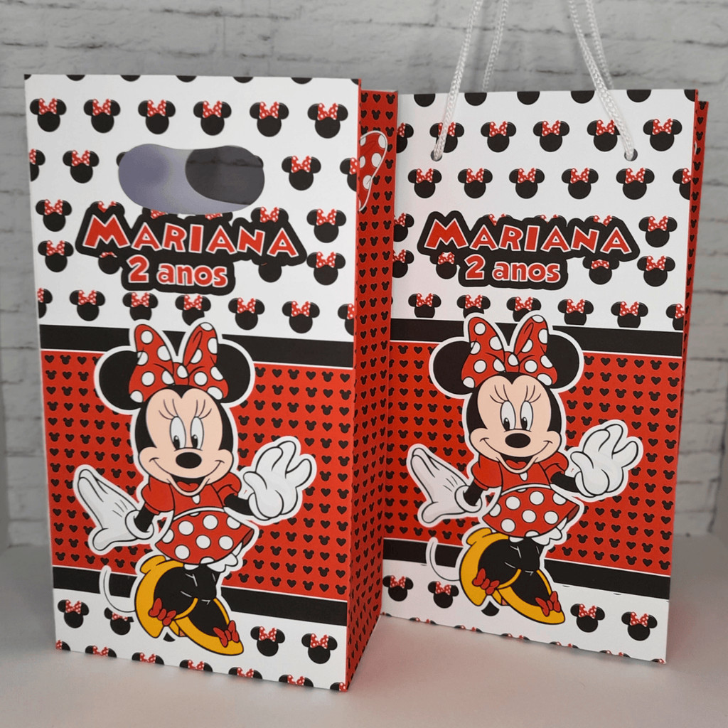 PEGUE E MONTE - SACOLINHA PERSONALIZADA MINNIE VERMELHA, MIMO PARA FESTA, LEMBRANCINHA DE ANIVERSÁRIO, PERSONALIZADO
