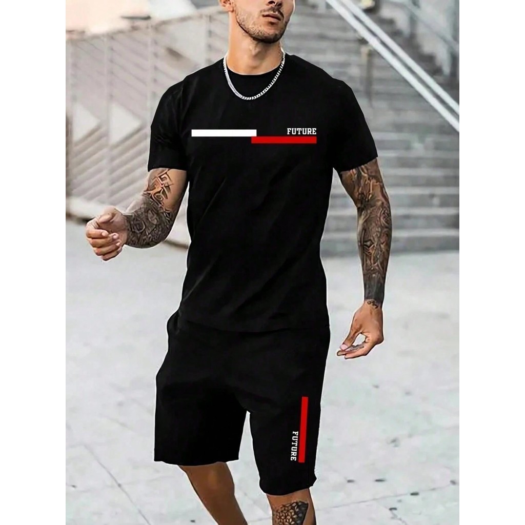 Conjunto Masculino Camiseta e Short Casual Camiseta Masculina e Short Masculino Future Street Wear