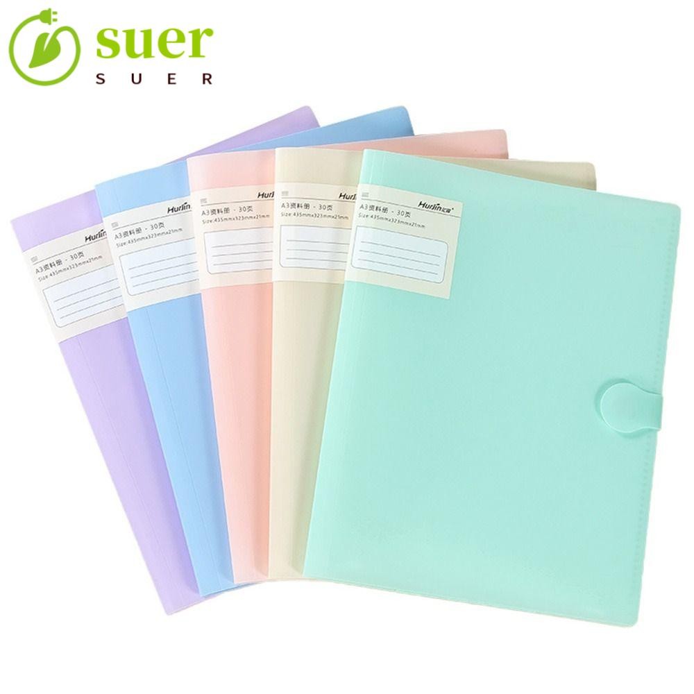 Pasta De Arquivo SUER1YE A3 , Livreto De Armazenamento De Papel De Teste De Grande Capacidade 20/30/40 Páginas , Saco De em Oferta na Shopee