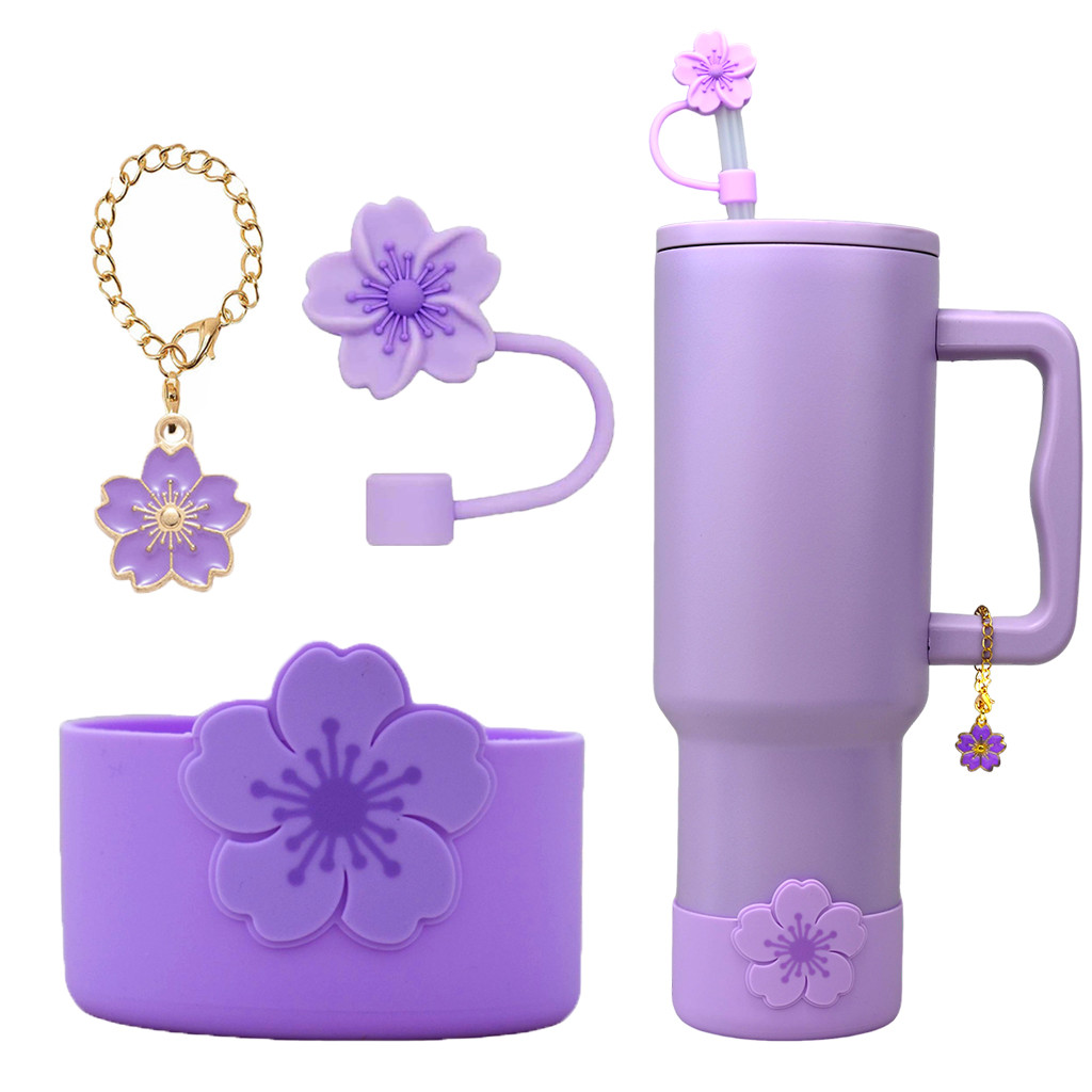 Forma de Begônia Tampa de Canudo, Bota de Silicone para Garrafa de Água, Charme de Garrafa Capa de Garrafa de Água SUGAW em Oferta na Shopee