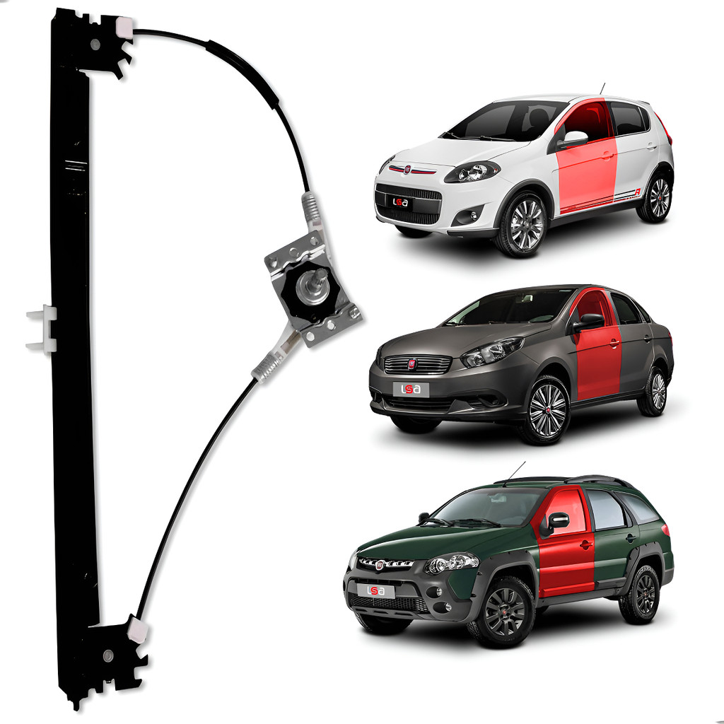 Máquina de Vidro Manual Fiat Palio Siena Palio Weekend 4 Portas Dianteira Esquerda 1996 a 2017 Reposição em Oferta na Shopee
