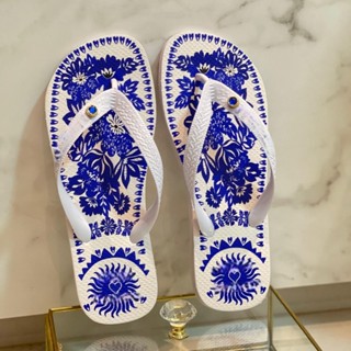 Chinelo Feminino Branco e Azul Confortável Estilo Aconchegante em Oferta na Shopee