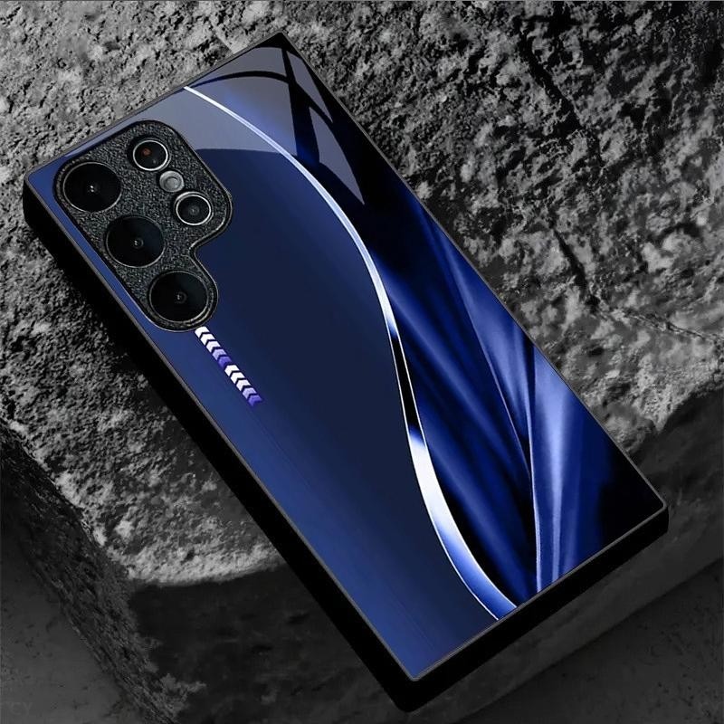 Listras Empresariais (3) design Capa De Telefone De Vidro Para Samsung Galaxy S20 S21 S22 S23 S24 S25 Ultra Plus S23FE S