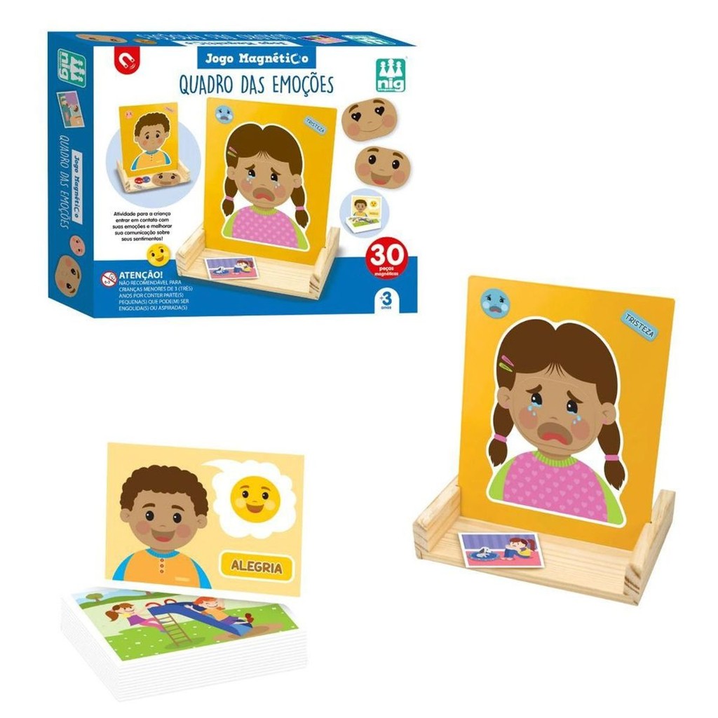 Jogo Pedagógico Quadro das Emoções Magnético Jogo Interativo de Sentimentos Desenvolvimento Lógico