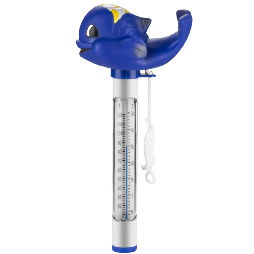 Termômetro de Piscina Pooltec Baleia Flutuante Infantil Resistente para Medir Temperatura da Água