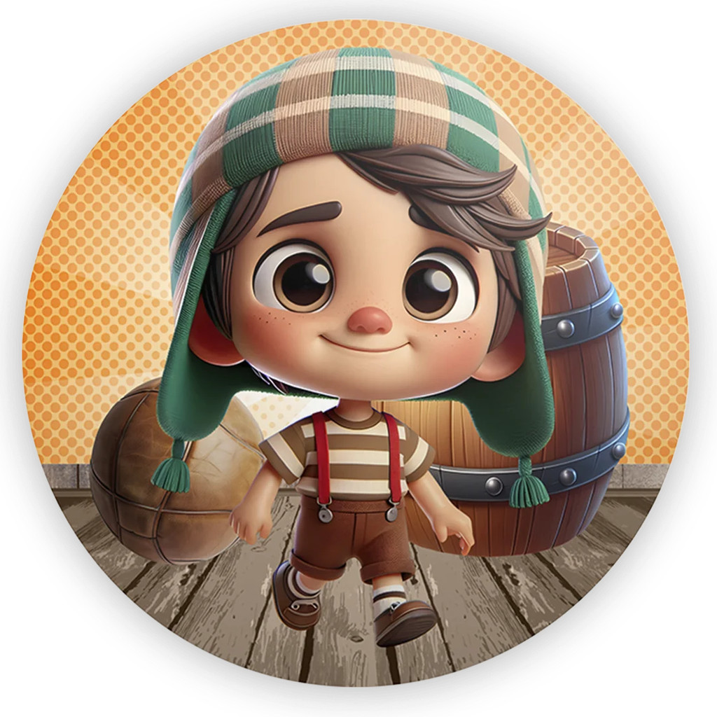 Capas Painel de Festa Infantil Mesa Redondo Tema Turma Amigos Menina Barril Chave Decoração