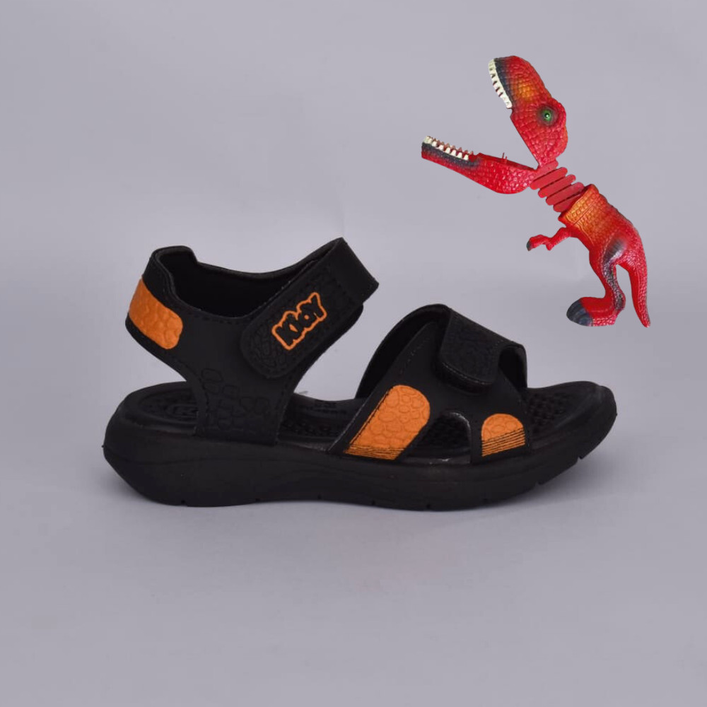 Sandália Infantil Menino Kidy Fecho Aderente Brinde Dinossauro Confortável Antiderrapante Anatômico