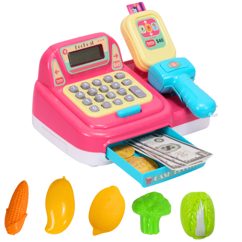 Caixa Registradora De Brinquedo Com Calculadora Legumes Luz E Som - Castela