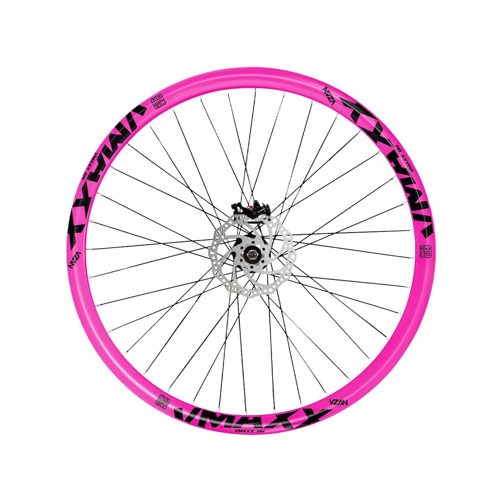 Roda Dianteira Aro 26 Vzan Vmaxx Neon Para Freio a Disco Cubo Rosca e Freio a Disco Cor:Rosa Neon