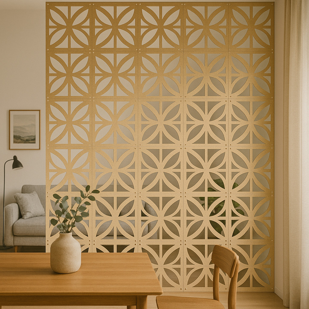 Kit 48 Placas Decorativas Para Divisória De Ambiente Em Mdf