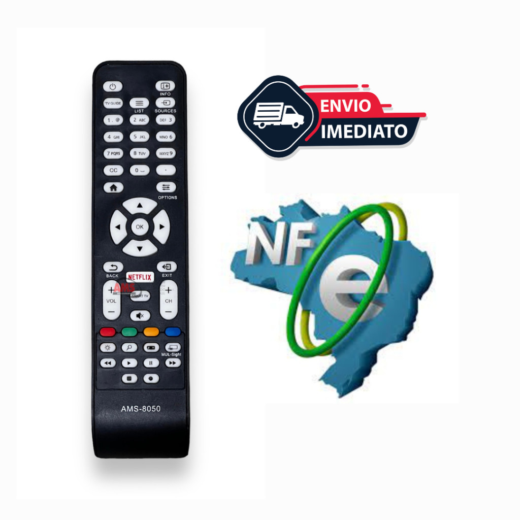 Controle Remoto Compatível Para Televisão Aoc Smart 55 60 Polegadas LE-7463