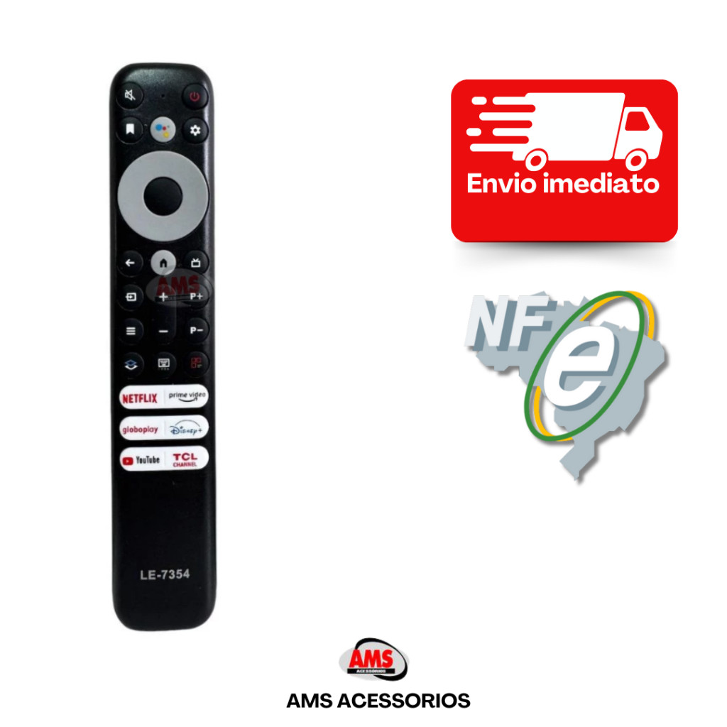 Controle Remoto Compatível Tv Tcl Smart Rc902v Fmr2 55p725 65p725 75p725 Controle reposição SEM voz