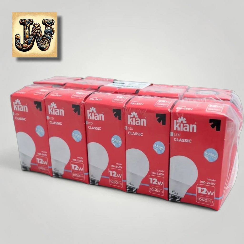 Kit 10 Lâmpadas LED 12W E27 Kian – Luz Fria 6500K ou Quente 3000K – 1050lm em Oferta na Shopee
