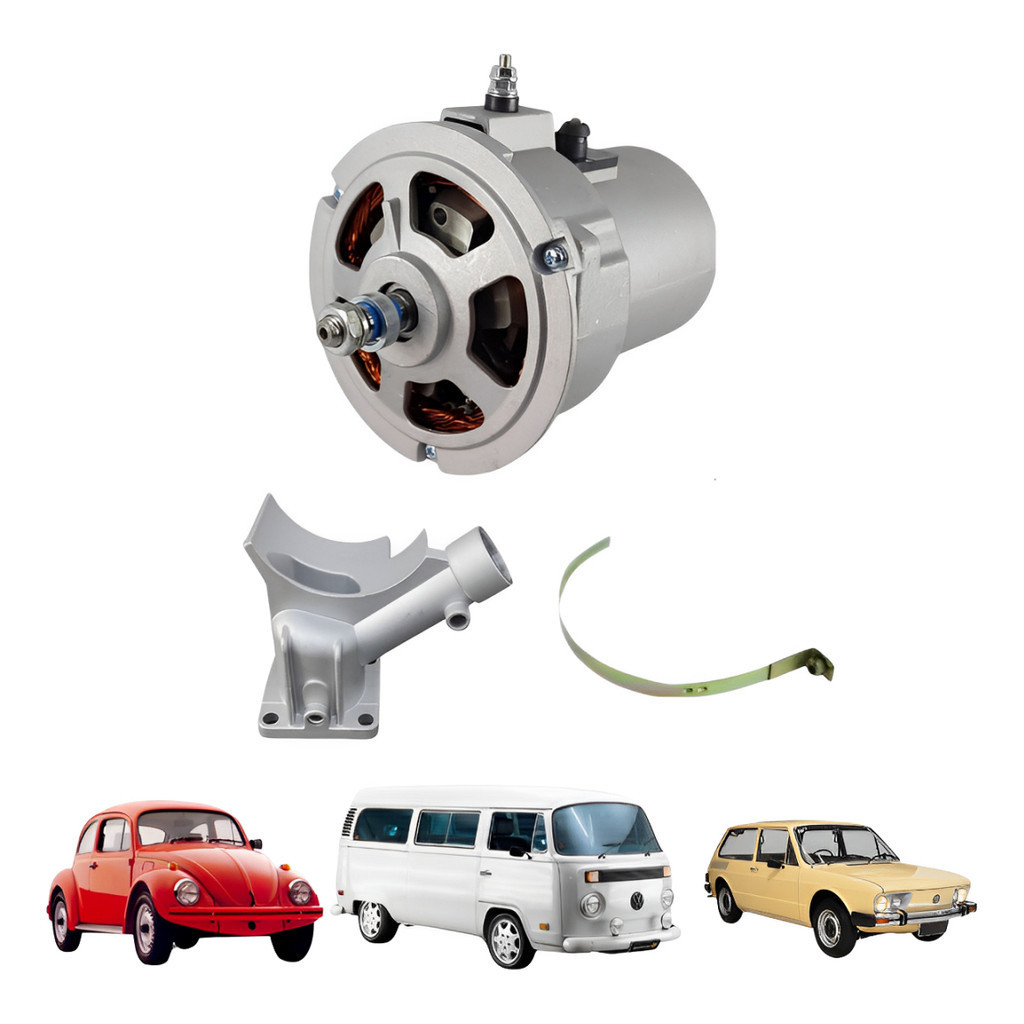 Alternador 12v 55a Volkswagen Fusca Brasília Kombi Completo Com Suporte e Cinta Euro