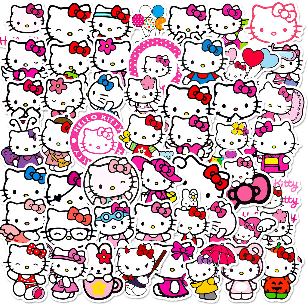 50pcs Helo Kity Cute Cartoon Adesivos De PVC À Prova D'água