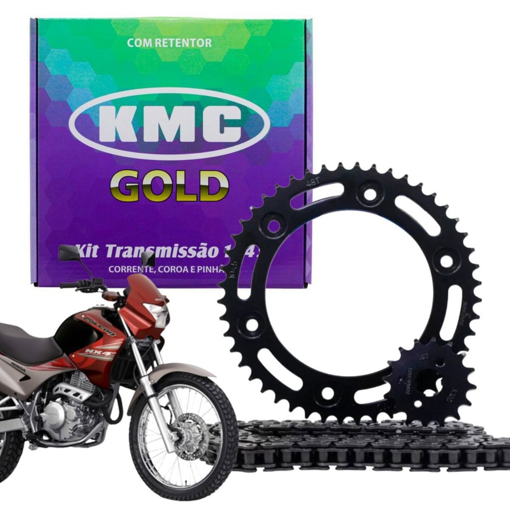 Kit Relação Tração Transmissão Nx 400 Falcon 1999 2000 2001 2002 2003 A 2015 C Retentor Kmc Original