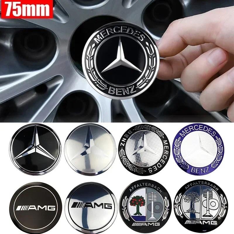 4 Pçs 75mm Centro Da Roda Do Carro Hub Tampa Emblema Adesivo Para Mercedes Benz W203 W204 W205 W209 W210 W211 W212 W176