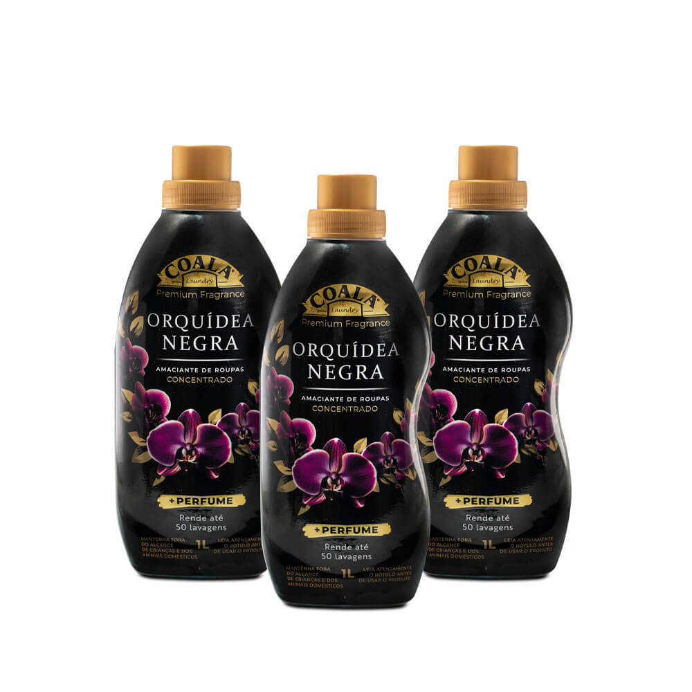 Kit Coala Laundry 3 Amaciantes - Orquídea Negra 1L