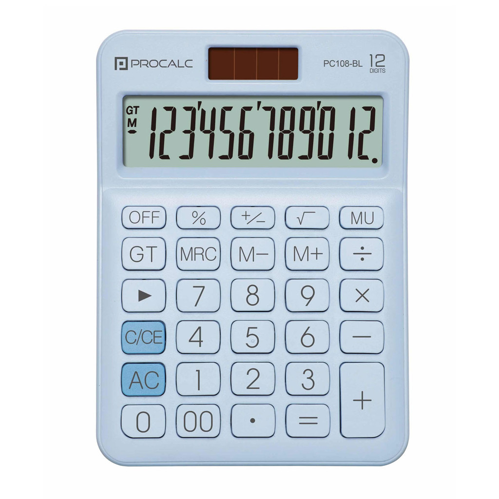 Calculadora de mesa 12 dígitos PC108-BL Procalc