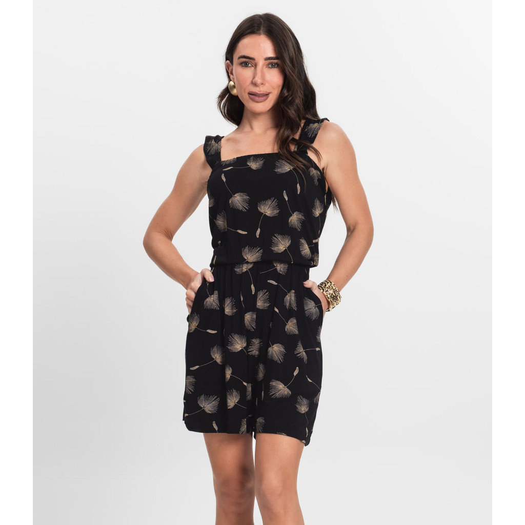 Macaquinho Feminino Curto Infinita Cor Preto