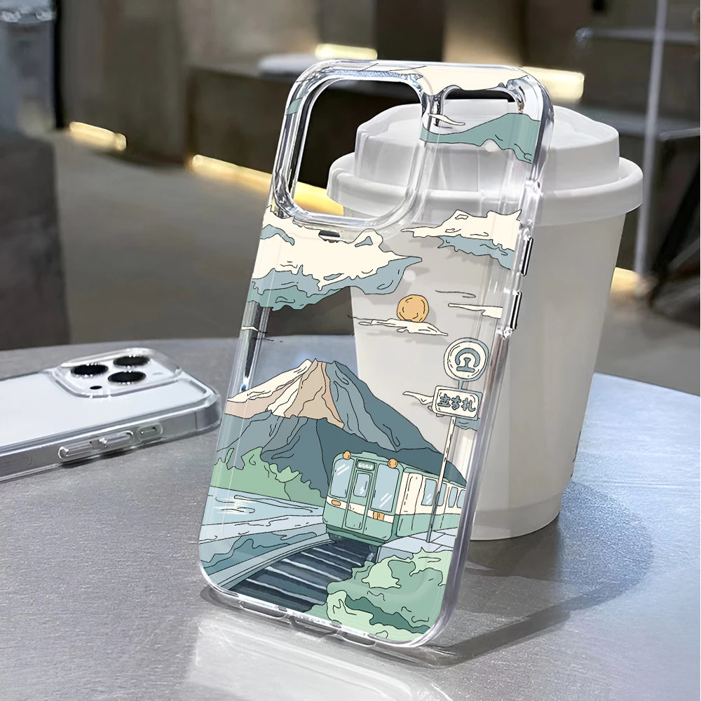 Capinha Capa para Samsung A15 A54 A16 A06 A34 A23 A05 A55 A35 S24 S25 Plus Ultra Paisagem transparente Anti-impacto