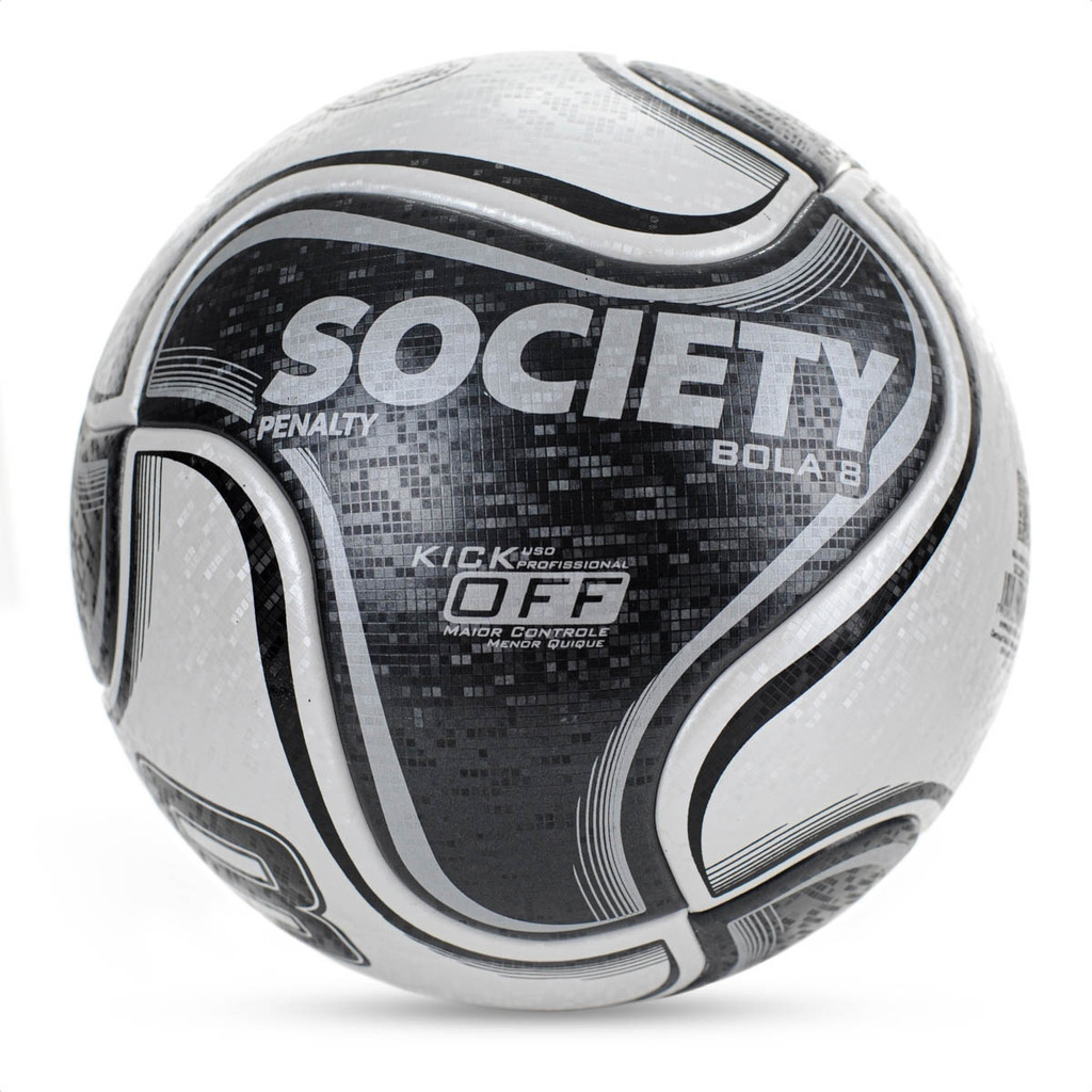 Bola Penalty Society 8X Branco Cinza e Preto - Único em Oferta na Shopee