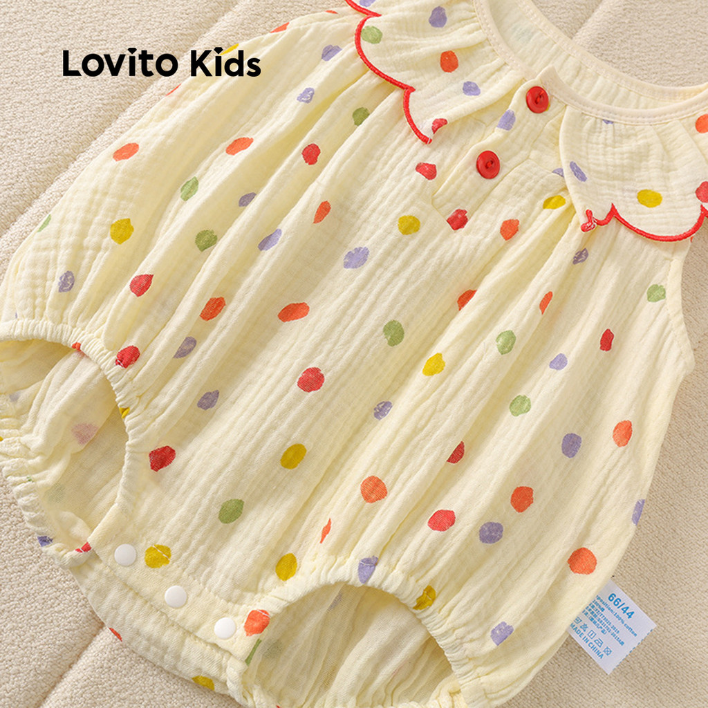 Detalhes do Macacão de bebê com bolinhas coloridas-BSNS111BK103