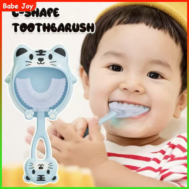 360 Graus Escova De Infantil Em Forma De U 2-12 Anos Cabelos Boca De Silicone Cuidados Buca