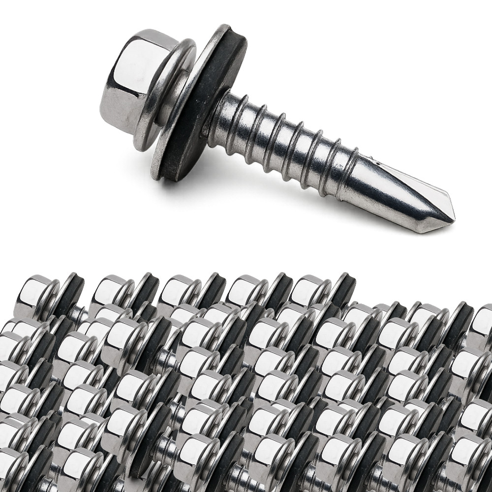 KIT 50 PARAFUSO BROCANTE SEXT. 12X3"7/32COMPRIMENTO TITANIUN