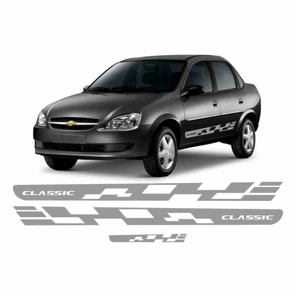 Adesivos Faixas Laterais Portas e Traseira Classic Corsa Chevrolet Par Personalizado Sport Tuning CH69