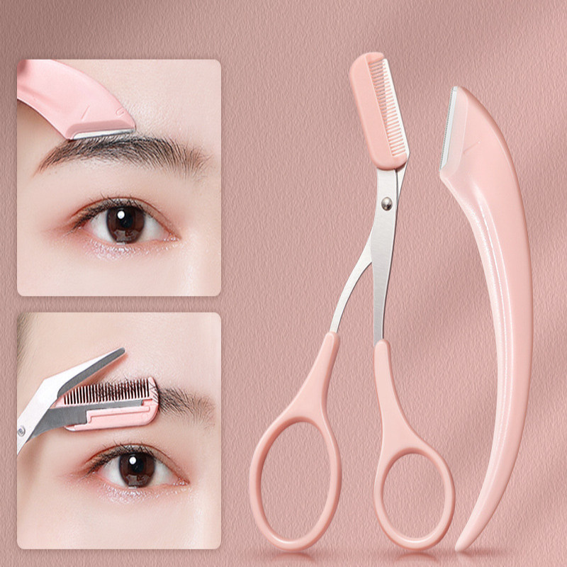 Kit 2 Pcs/Aparador De Sobrancelhas Macro + Sobrancelha Tesoura