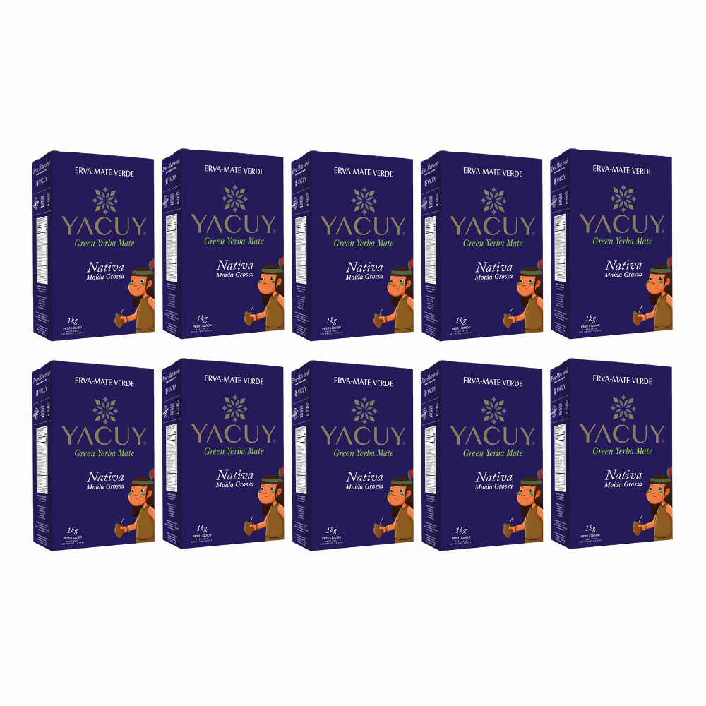 Kit 10 Erva Mate Nativa à Vacuo Yacuy 1kg