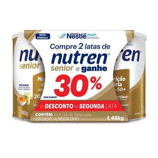Kit Complemento Alimentar Nutren Senior Sem Sabor 2 Unidades 740g em Oferta na Shopee